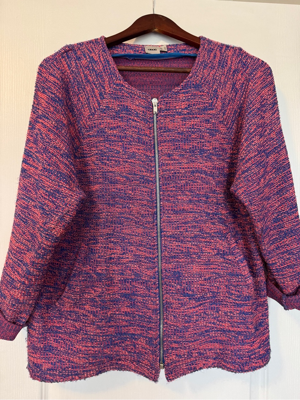 ASOS Pink & Purple Marled Zip-Up Cardigan